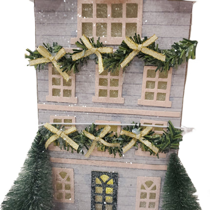 Light-Up Ashland Christmas House Tabletop Decor 10in