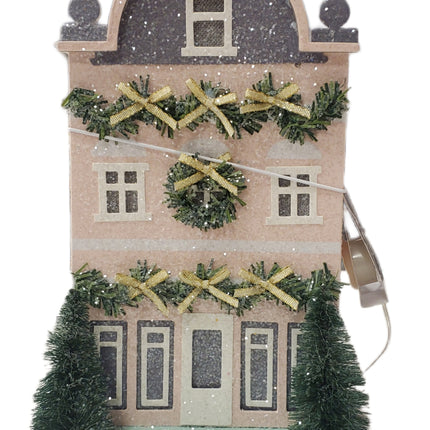 Light-Up Ashland Christmas House Tabletop Decor 10in