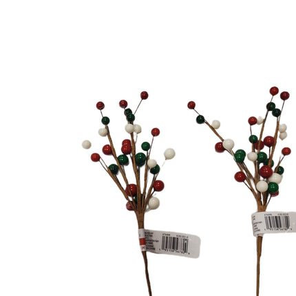 Christmas Decorative Spray - Red, White, Green Balls