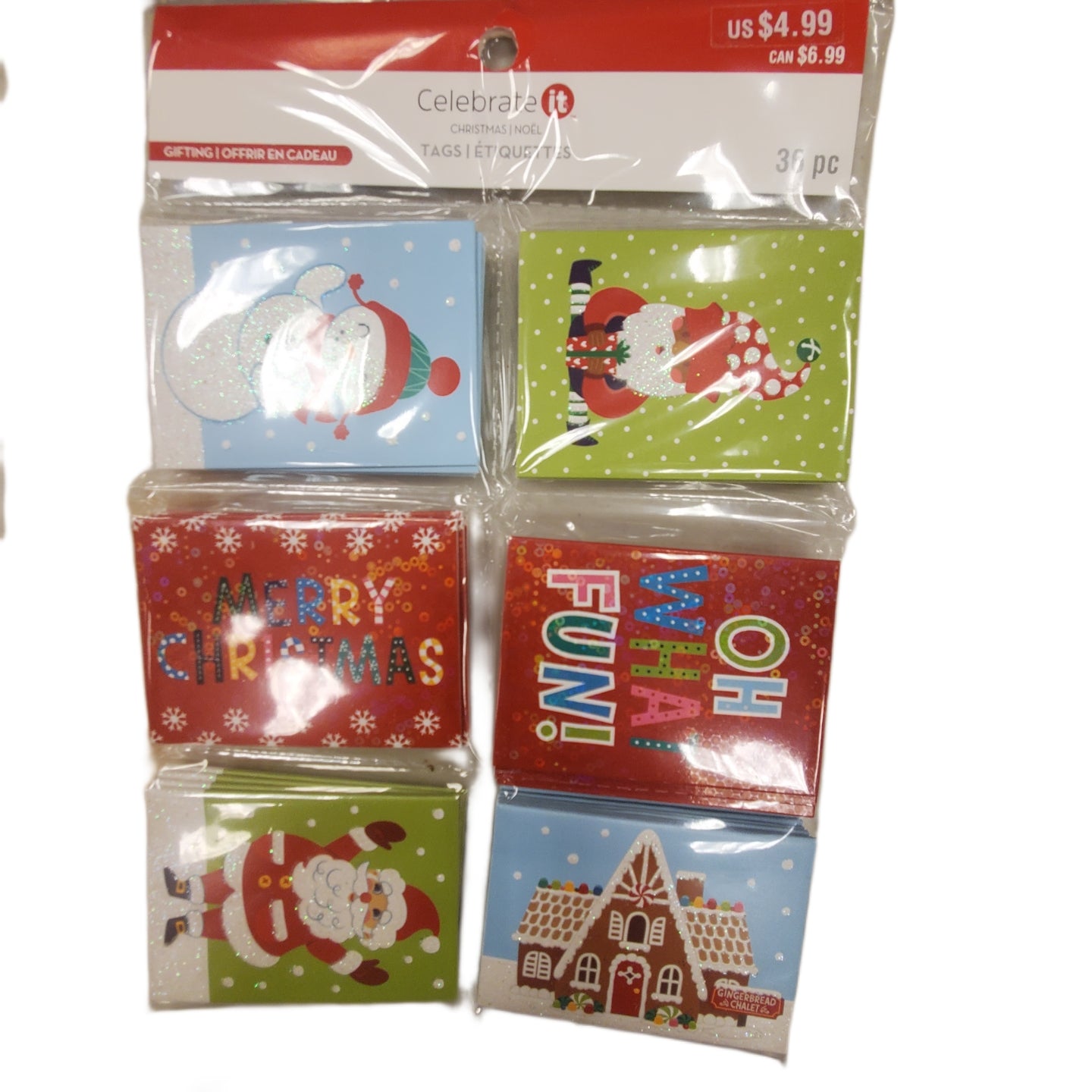 36-pc Snowman & Santa Gift Tags Assortment