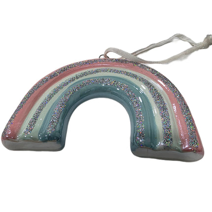 Pastel Ceramic Rainbow Home Decor, 5" x 3.5"