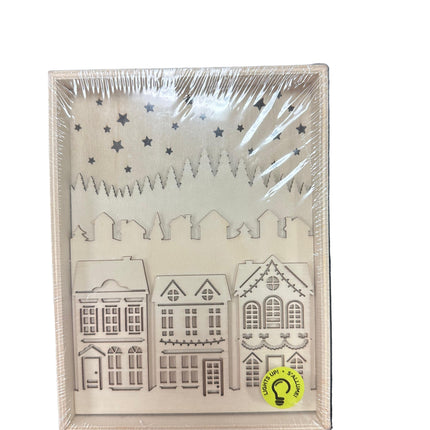 DIY Pre-Lit Paintable Wooden Decor Craft 9in