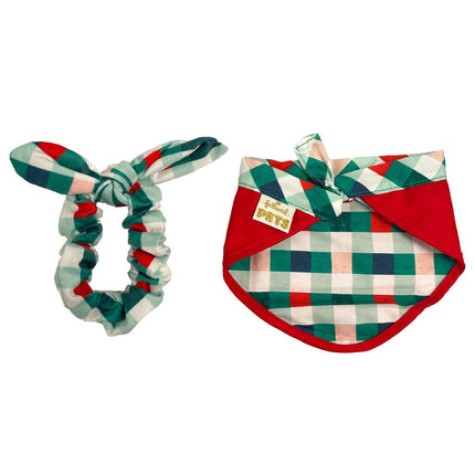 Hallmark Pets Santa's Favorite Furball Bandana and Hair Tie 2-piece Set
