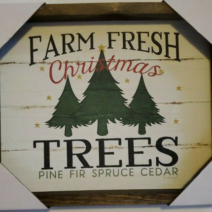 Sagebrush Christmas Trees Box Sign 11x9 – Holiday Decor
