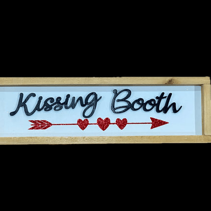 Valentine's Day Kissing Booth Wooden Plaque