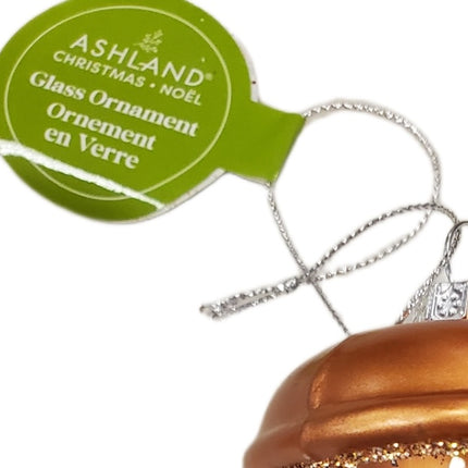 Ashland Glass Golden and Clear Christmas Ornament