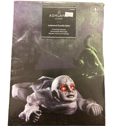 Ashland Halloween Animated Crawling Zombie Baby 19.6in