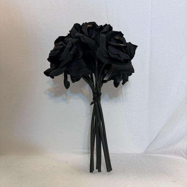 Black Rose Bouquet Floral Pick 10 in