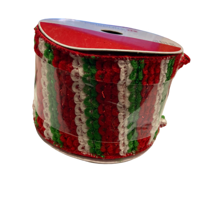 Celebrate it Christmas Colored Striped Ribbon 3.5inx15ft