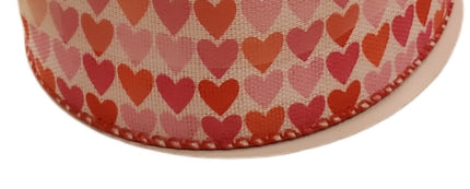 Valentine's Day White with Pink and Red Hearts Ribbon 2.5in x 12ft