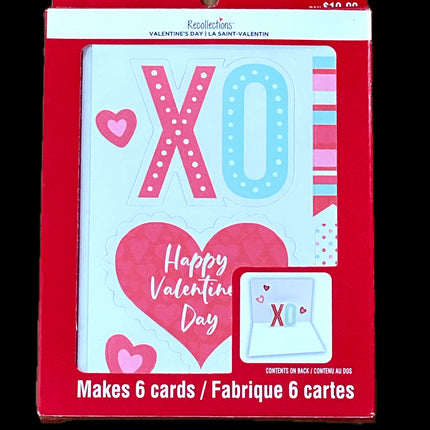 Recollections Valentine's Day Pop Up "XO" Card Making Kit Makes 6 Cards