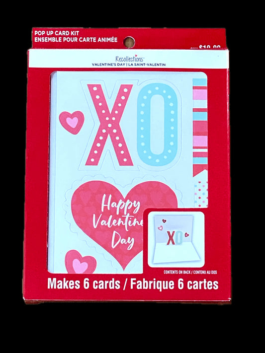 Recollections Valentine's Day Pop Up "XO" Card Making Kit Makes 6 Cards