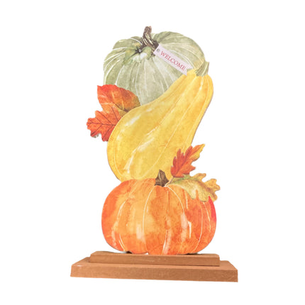 Ashland Fall Pumpkin Sign Table Decoration 11x6in