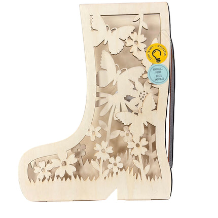 Make Market DIY LED Plywood Décor – Butterfly Garden Boot (Tabletop Décor)