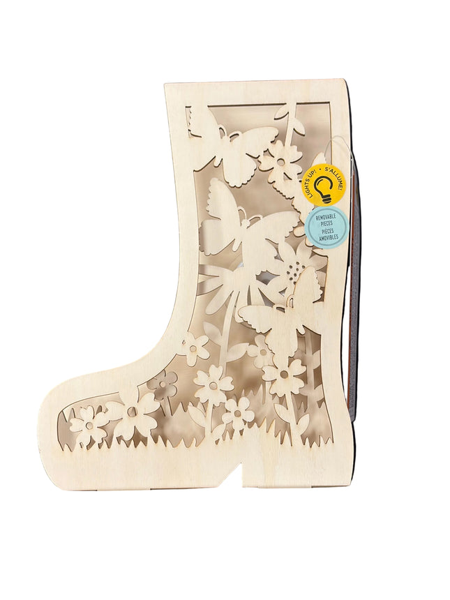 Make Market DIY LED Plywood Décor – Butterfly Garden Boot (Tabletop Décor)