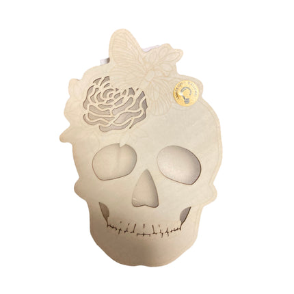 Make Market Halloween Light Up Skull with Rose 3D Decoration 8x5.5in