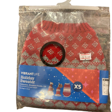 Vibrant Life Red Spoiled Pet Sweater 10.5in 5-10LB XS