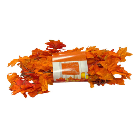 Ashland Fall Glitter Orange Maple Leaf Chain Garland 6ft