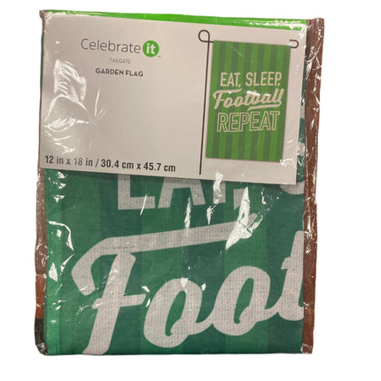 Celebrate it Eat Sleep Football Garden Flag 12x18