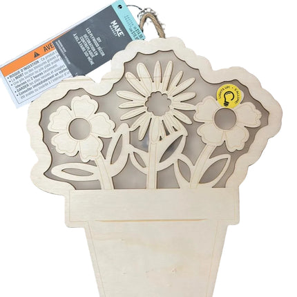 Make Market DIY LED Plywood Décor – Flower Pot (Wall‑Hangable)