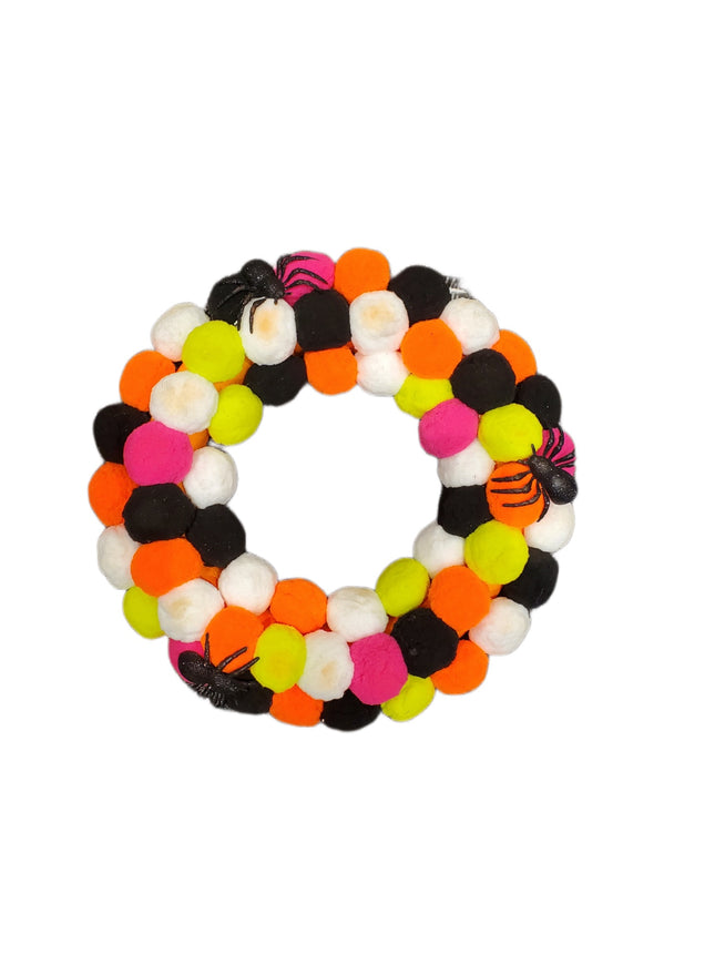 Halloween Pom-Pom Spider Wreath by Ashland