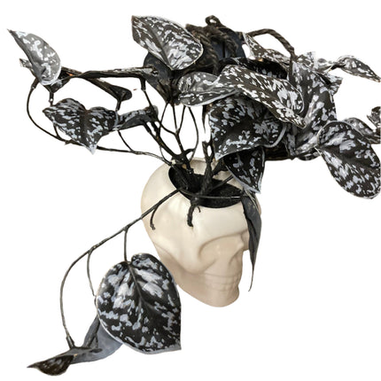 Ashland Halloween Hanging White Skull Pot With Flowers 8x5in