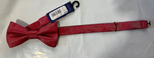 Red & Silver Striped Adjustable Men's Bowtie