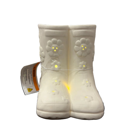 Make Market DIY LED Ceramic Décor – Rain Boots Lantern (7" Height × 4" Width)