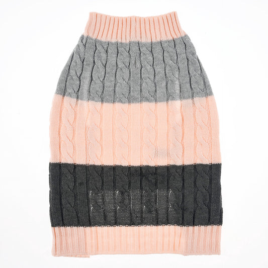 Vibrant Life Dog Sweater, Salmon Stripe, XXS