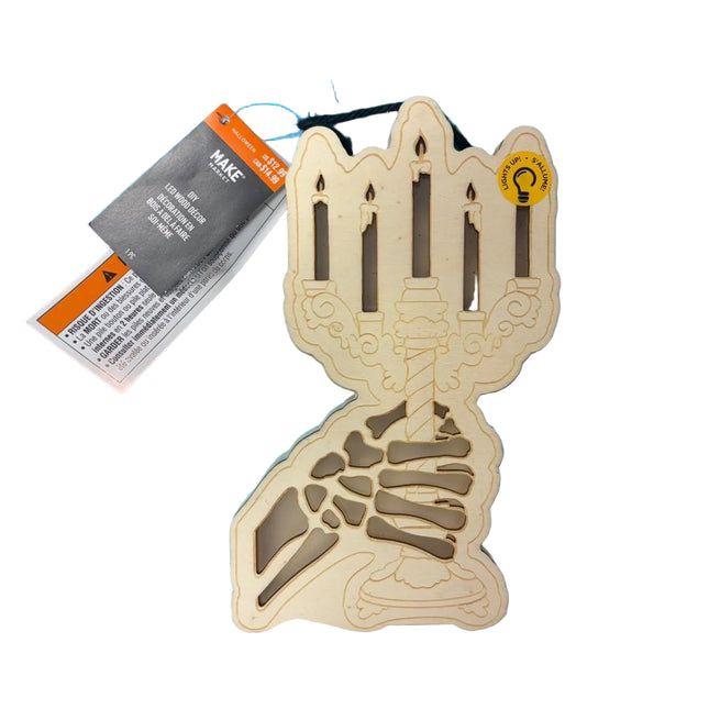 Light-Up Skeleton Hand Candle Décor – DIY Halloween Craft (9" x 4")