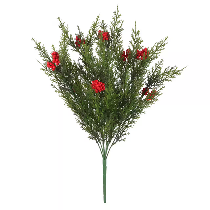Cedar & Red Berry Christmas Bush 19" - Ashland