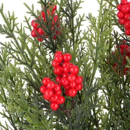 Cedar & Red Berry Christmas Bush 19" - Ashland