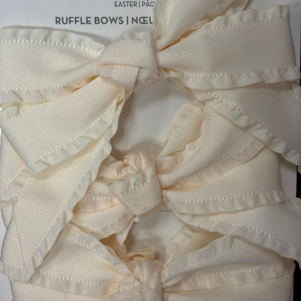 Celebrate It Easter Ruffle Bows – Cream, 4‑Piece Set