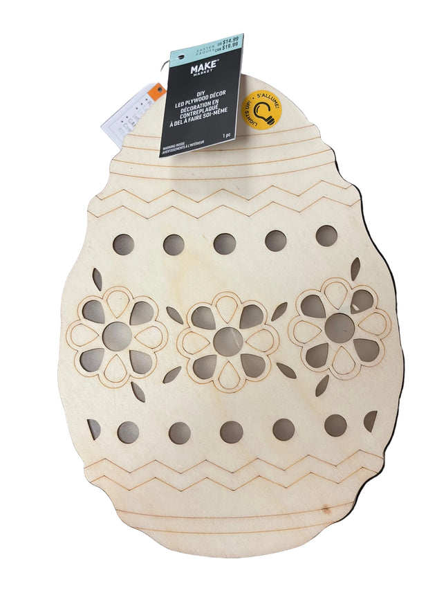 Make Market DIY LED Plywood Décor – Easter Egg Design (Wall‑Hangable)