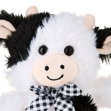 Easter Small Black and White Shaggy Cow Plush, 8 in, by Way To Celebrate
