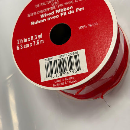 Valentine’s Day Sheer Red Wired Ribbon