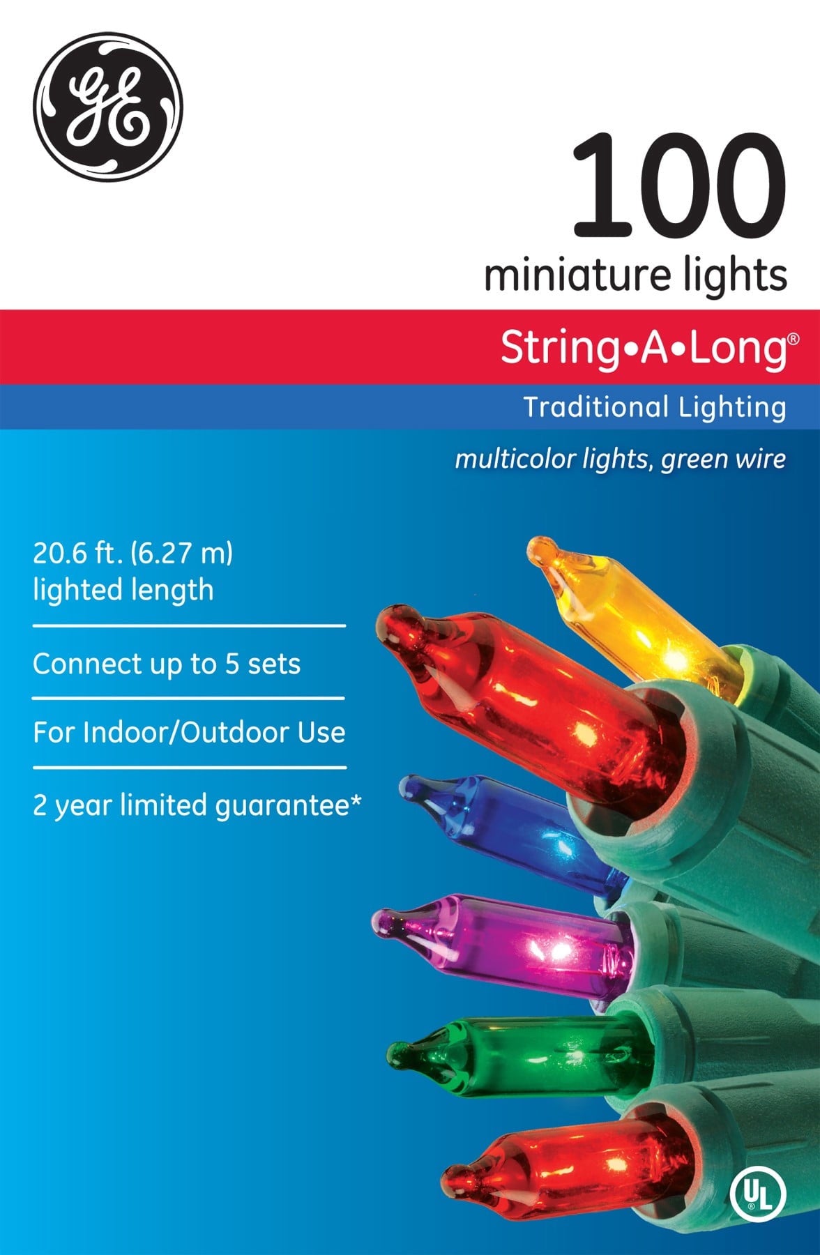 GE StringALong Miniature Multicolor Light Set (Count of 100)