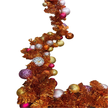 6Ft Ashland Pink & Gold Ornament Garland