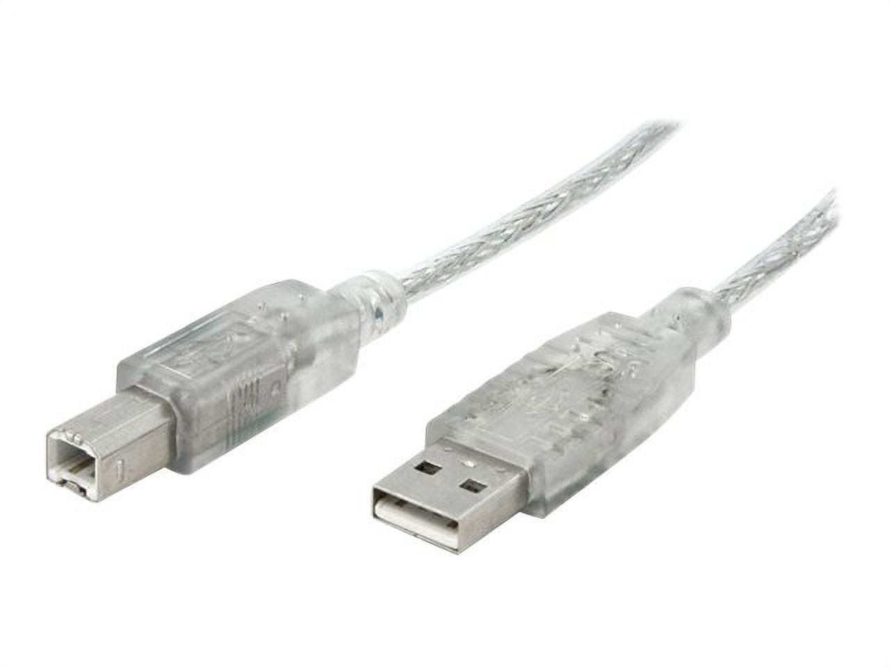 StarTech 15 ft Transparent USB 2.0 Cable - A to B - Type A Male - Type B Male - 15ft