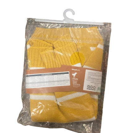 Vibrant Life Yellow and White Stripes Dog Sweater 17in 20-50LB M