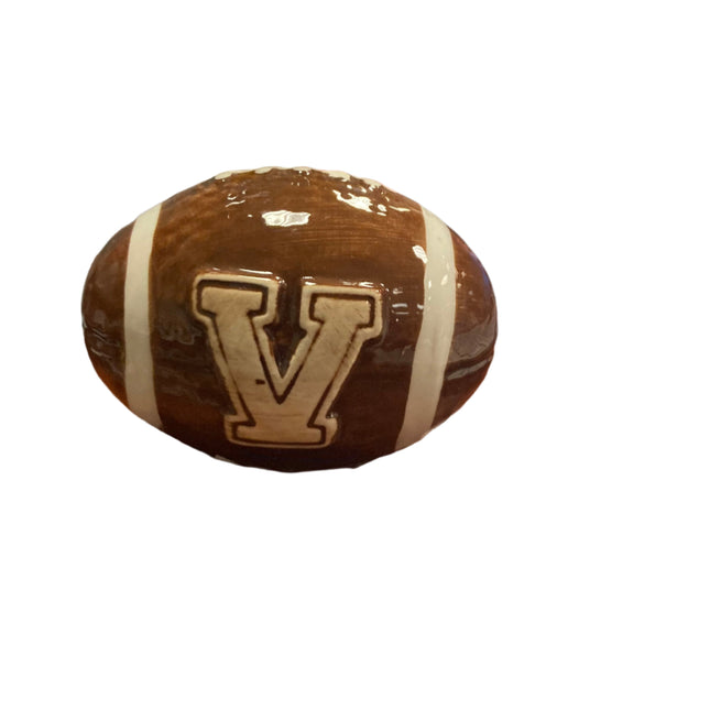 Celebrate it Ceramic Football Letter V 4x3in