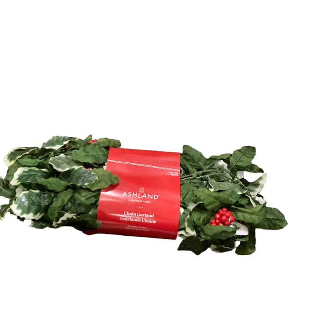 Ashland Christmas Red Berry and Bow Chain Garland 6ft