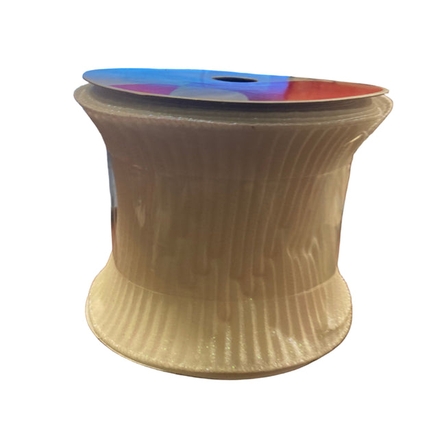 Celebrate it Christmas White Wired Glitter Ribbon 4inx30ft