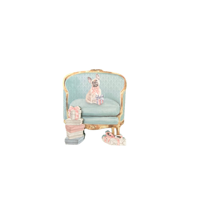 Ashland Christmas Dog in Couch Table Decor 6x5in