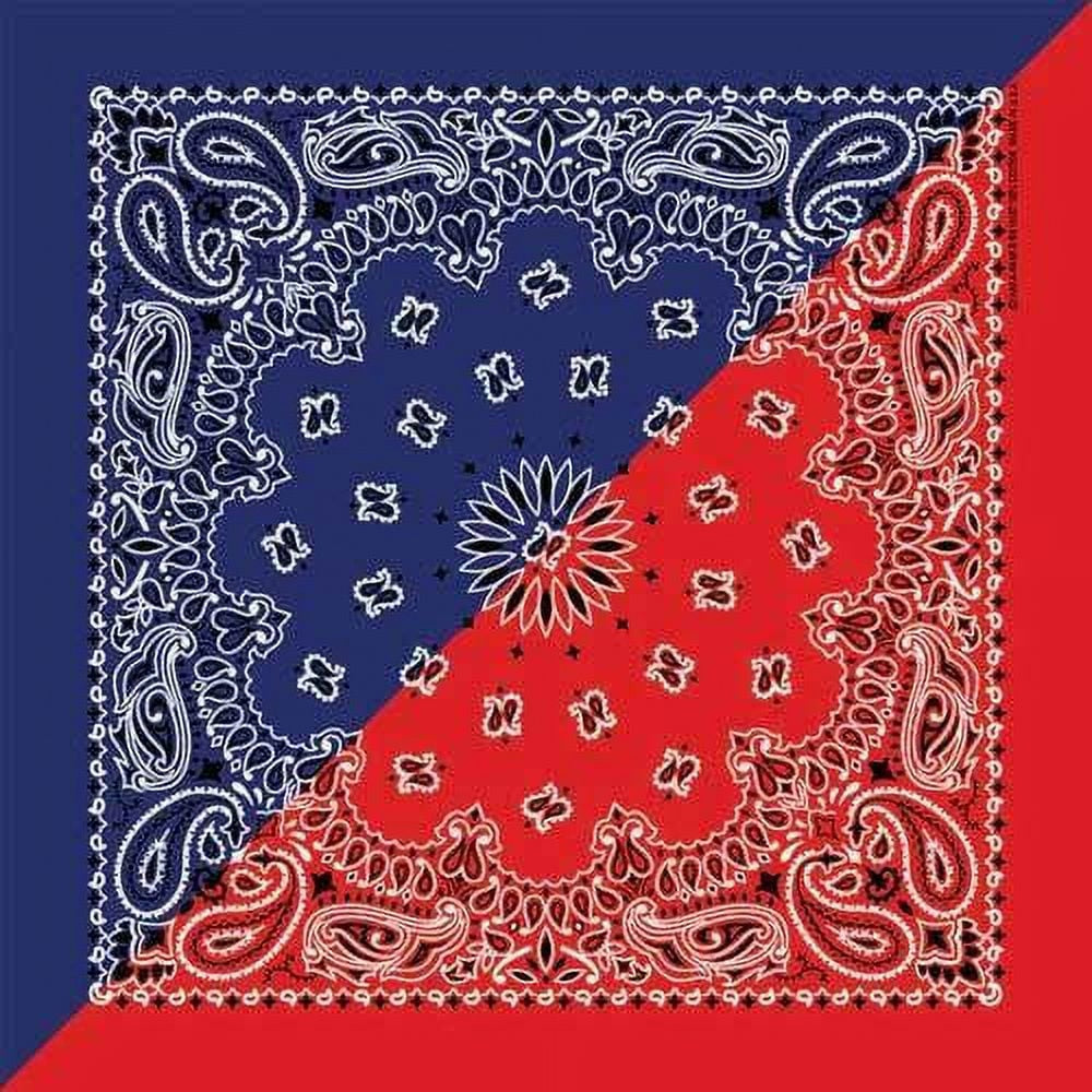 Bandana Paisley Red/Blue SPLIT 100% Cotton Made in the USA