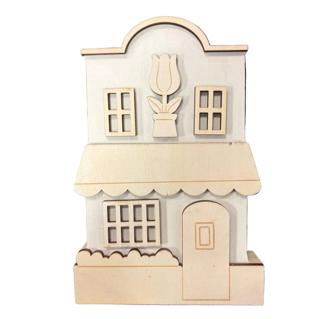 Make Market DIY Wooden Décor – Flower Shop Cutout (8" Height × 5.5" Width)