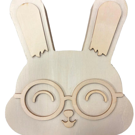 Make Market DIY Wooden Décor – Bunny Face Cutout (8" Height × 7" Width)