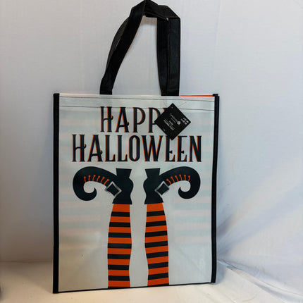 Happy Halloween Witch Legs Reusable Tote Bag