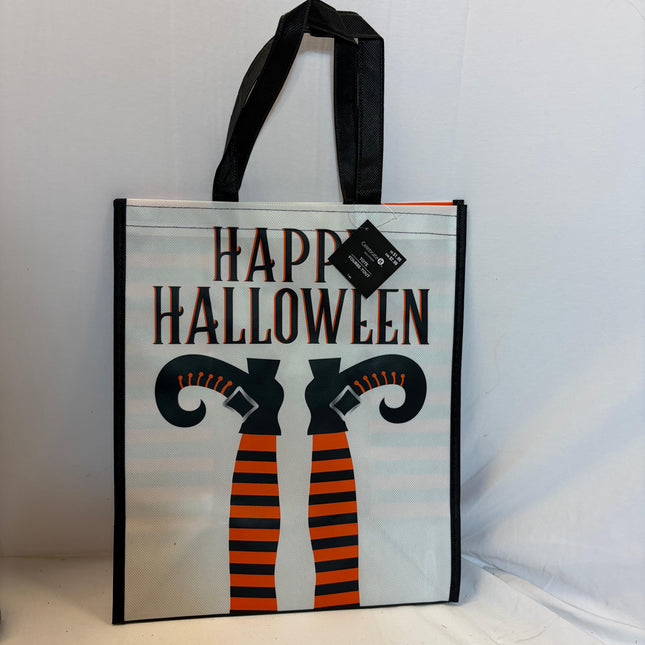 Happy Halloween Witch Legs Reusable Tote Bag