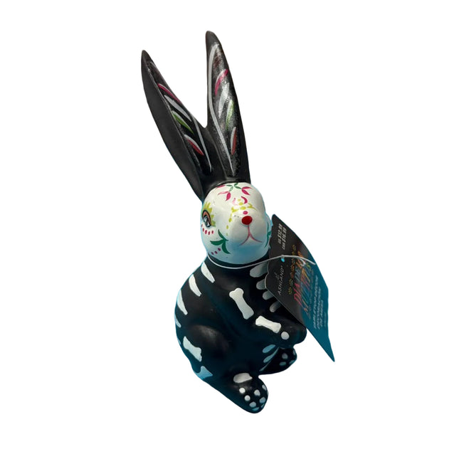 Day of the Dead Skeleton Bunny Figurine – Decorative Accent (7" x 2")